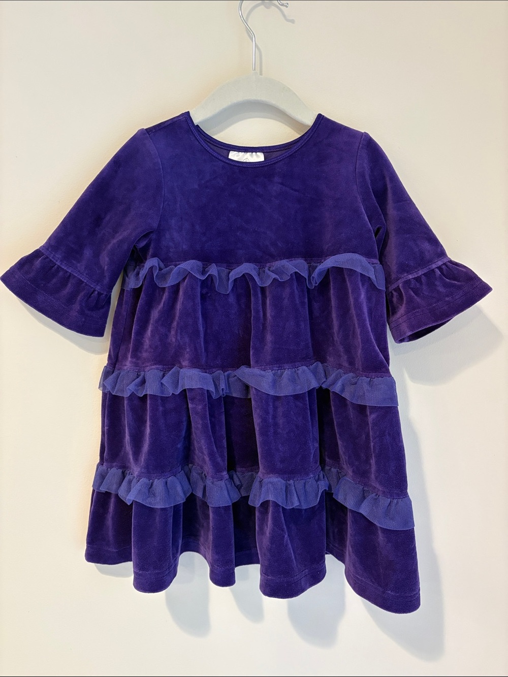 Hanna Andersson Love 2 Twrl velour dress in grape juice